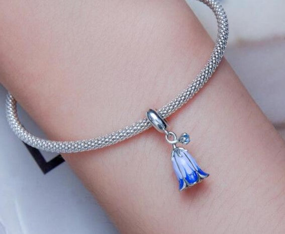 Harebells Flower Purple Enamel Dangle Charm