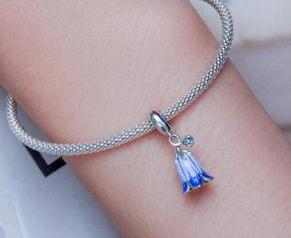 Harebells Flower Purple Enamel Dangle Charm