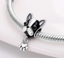 Load image into Gallery viewer, 925 Sterling Silver Boston Terrier Dog Enamel Bead Charm