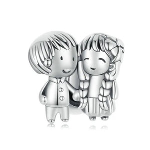 925 Sterling Silver Sweet Little Boy and Girl Spacer/Stopper