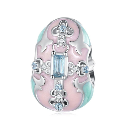 Blue And Pink Easter Egg Bead Charm