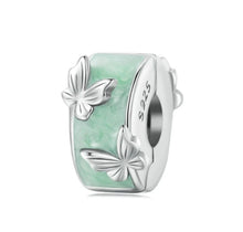 Load image into Gallery viewer, 925 Sterling Silver Mint Green Enamel Butterfly CLIP