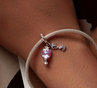 Shimmering Pink CZ Candy Dangle Charm