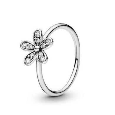 925 Sterling Silver CZ Daisy Stackable Ring