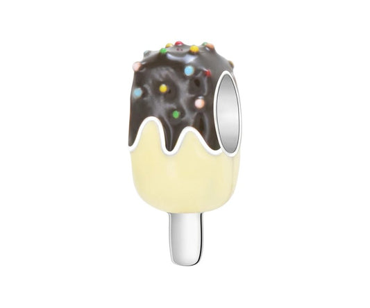 Chocolate Dipped Vanilla Ice Cream Popsicle Enamel Bead Charm