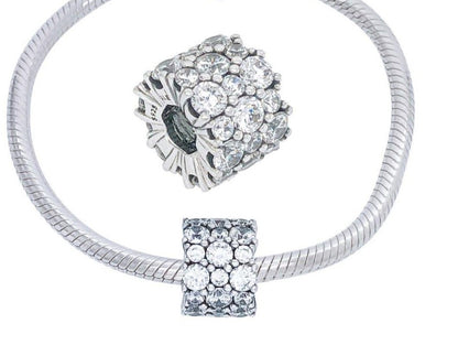 Clear CZ Sparkle Bead Charm