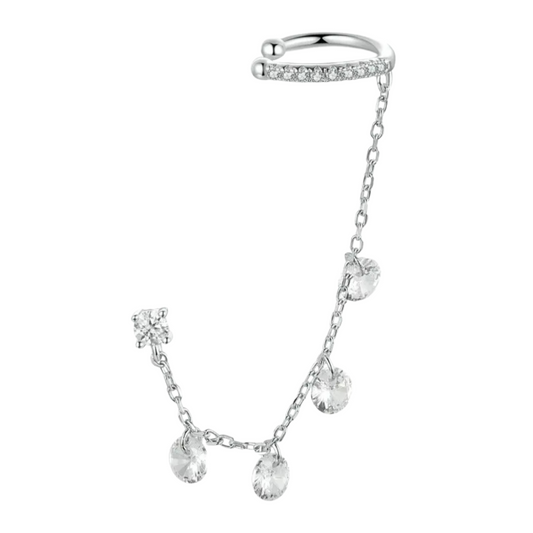 CZ Stud and Ear Cuff