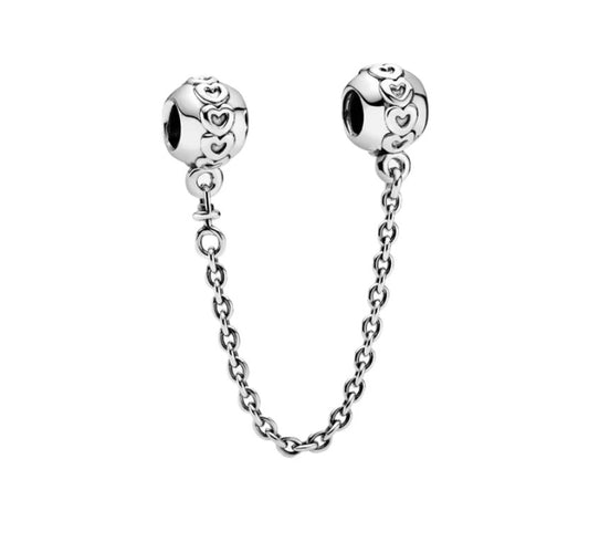 Band of Hearts CZ SCREW ON Safety Chain