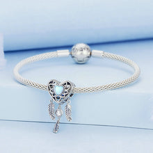 Load image into Gallery viewer, 925 Sterling Silver Dreamcatcher Moonstone Heart Bead Charm