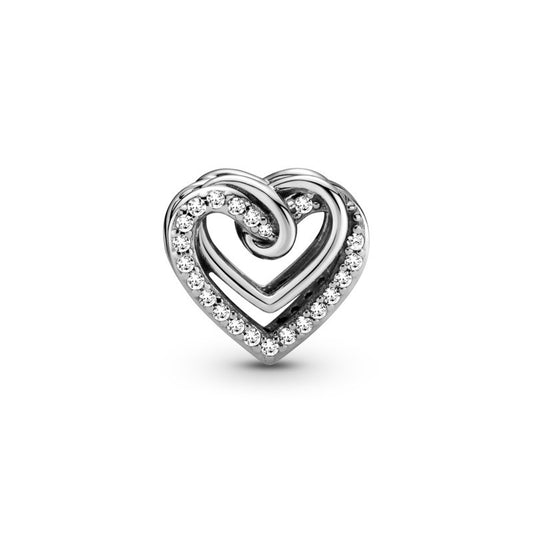 Entwined CZ Hearts Bead Charm