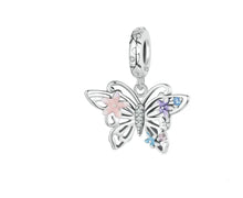 Load image into Gallery viewer, 925 Sterling Silver Floral Butterfly Dangle Charm