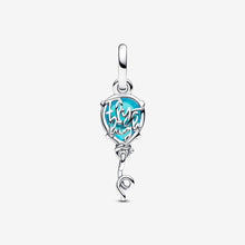 Load image into Gallery viewer, 925 Sterling Silver Fly High Blue Murano Balloon Dangle Charm