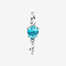 Load image into Gallery viewer, 925 Sterling Silver Fly High Blue Murano Balloon Dangle Charm