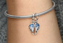 Load image into Gallery viewer, 925 Sterling Silver Double Friendship Angel Wings Dangle Charm SET