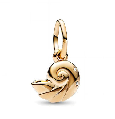 925 Sterling Silver Yellow Gold Plated Little Mermaid Shell 