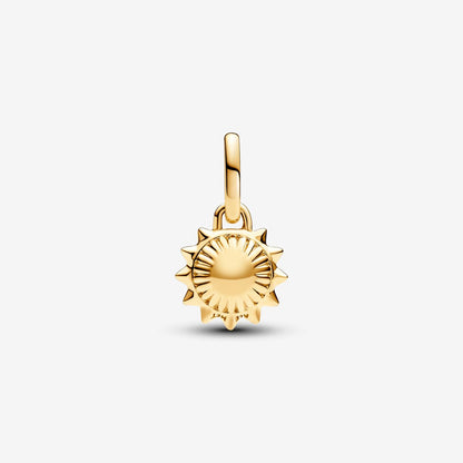 Yellow Gold Plated Sun and Pearl Dangle Charm