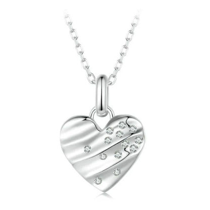 Shimmering CZ Heart Pendant Necklace