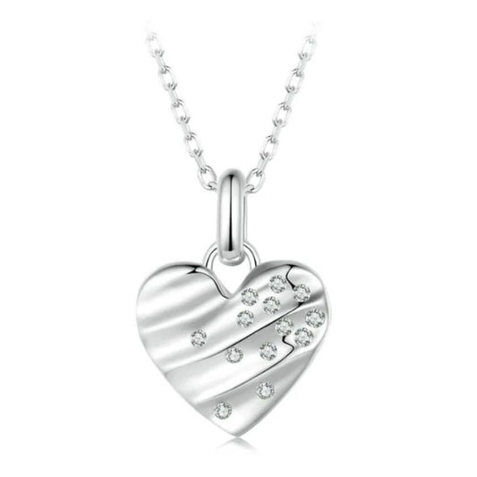 Shimmering CZ Heart Pendant Necklace