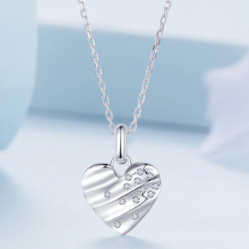 Shimmering CZ Heart Pendant Necklace