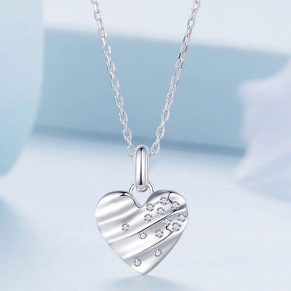 Shimmering CZ Heart Pendant Necklace
