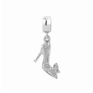 925 Sterling Silver CZ Stiletto with Butterfly Dangle Charm