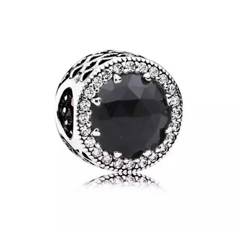 Black Murano CZ Bead Charm