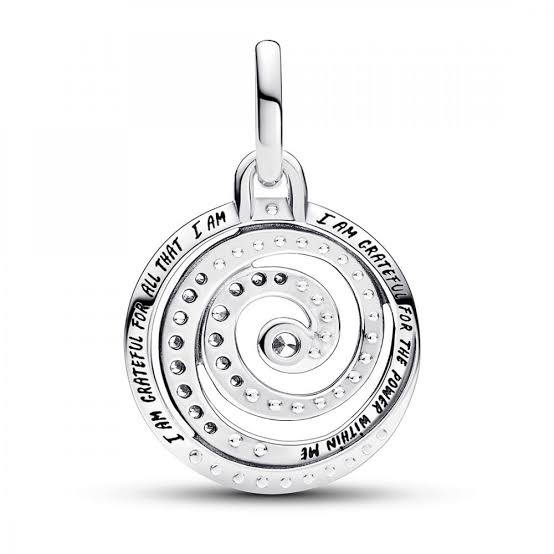 Gratitude Spiral Medallion Charm