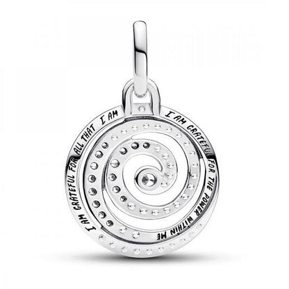Gratitude Spiral Medallion Charm