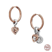 Load image into Gallery viewer, 925 Sterling Silver Heart Charm Earrings
