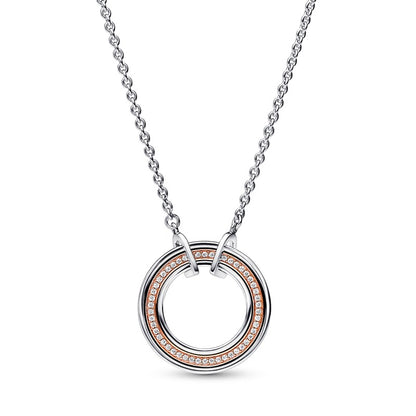 Two Tone Two tone Round & Pavé Necklace