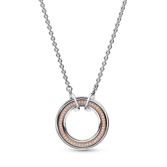 Two Tone Two tone Round & Pavé Necklace