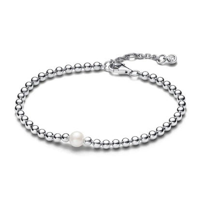 Imitation Pearl Beaded Link Bracelet
