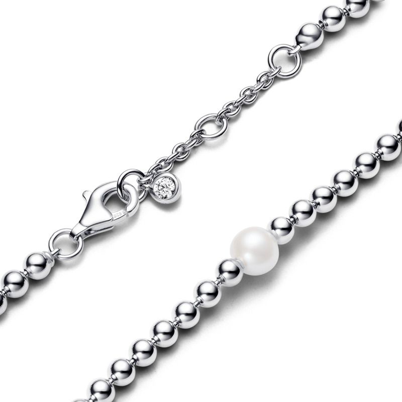 Imitation Pearl Beaded Link Bracelet