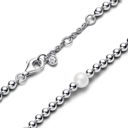 Imitation Pearl Beaded Link Bracelet