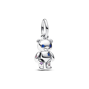 925 Sterling Silver Movable Teddy Bear Dangle Charm