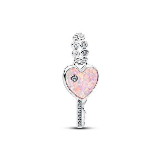 Opalescent Heart Key Dangle Charm