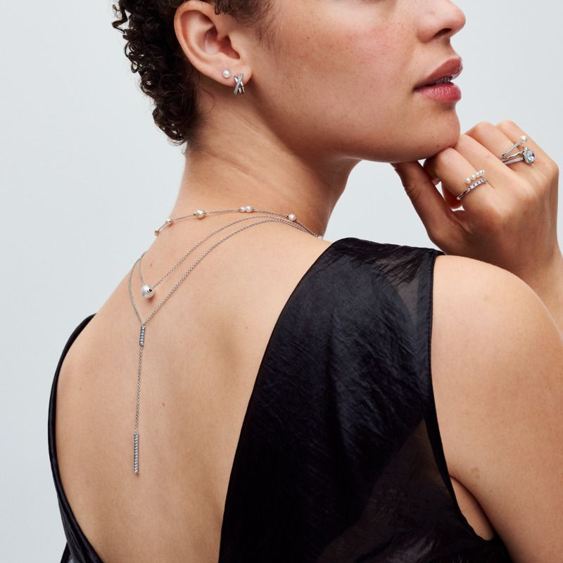 Crossover Pavé Hoop Earrings