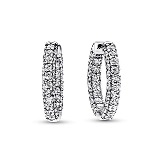 Small Timeless Pave Hoop Earrings
