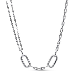 925 Sterling Silver ME Double Link Chain Necklace
