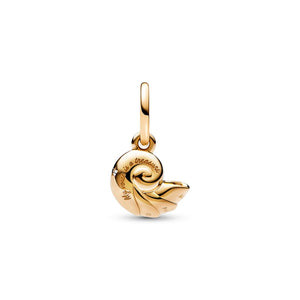 Gold PLATED Little Mermaid Enchanted Shell Dangle Charm