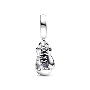 925 Sterling Silver Strength engraved Boxing Glove Dangle Charm