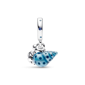 925 Sterling Silver Glow-in-the-Dark Hermit Crab Dangle Charm