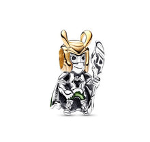 Load image into Gallery viewer, 925 Sterling Silver and Gold Plated Avengers LOKI Bead Charm