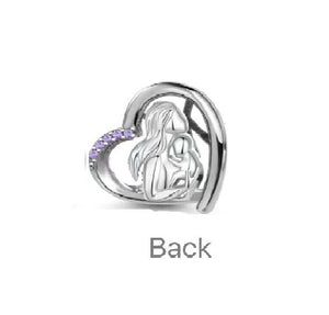 925 Sterling Silver Mom and Baby Love CZ Bead Charm