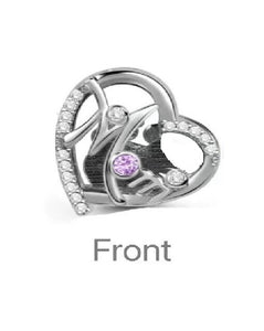 925 Sterling Silver Mom and Baby Love CZ Bead Charm