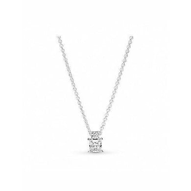 925 Sterling Silver  Intertwined Pavé Pendant Necklace