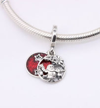 Load image into Gallery viewer, 925 Sterling Silver Love, Peace and Joy Christmas Double Dangle Charm