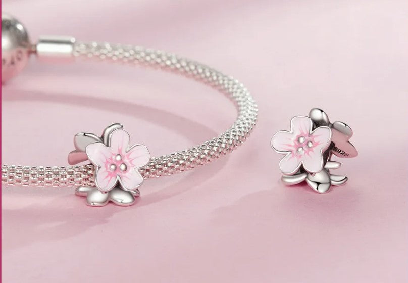 Pink Enamel Flower Spacer