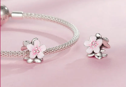 Pink Enamel Flower Spacer