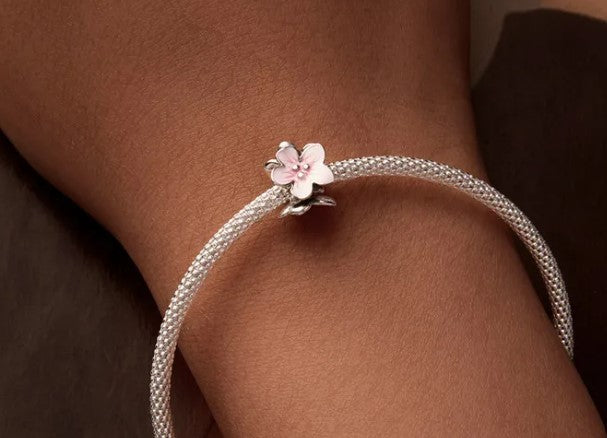 Pink Enamel Flower Spacer